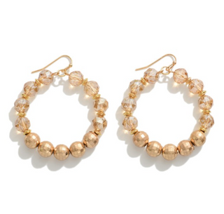 Beaded Hoops With Disco Ball Beads