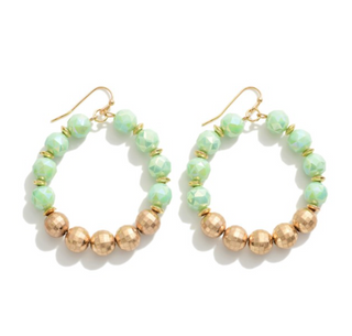 Beaded Hoops With Disco Ball Beads