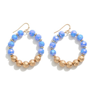 Beaded Hoops With Disco Ball Beads