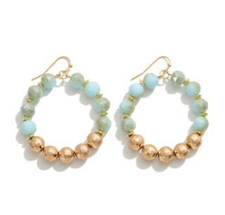 Beaded Hoops With Disco Ball Beads