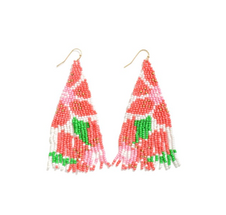 Retro Flower Seed Bead Earrings