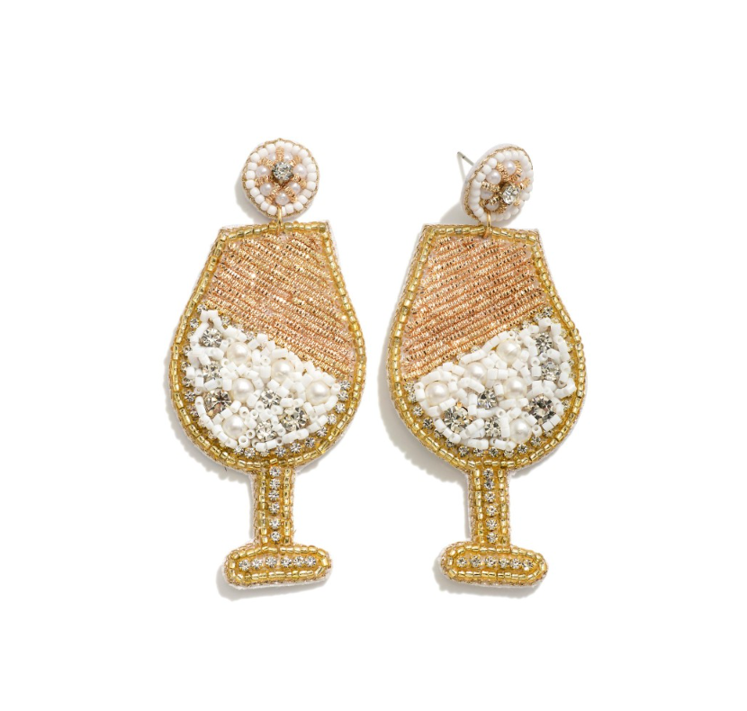 Seed Bead Champagne Earrings