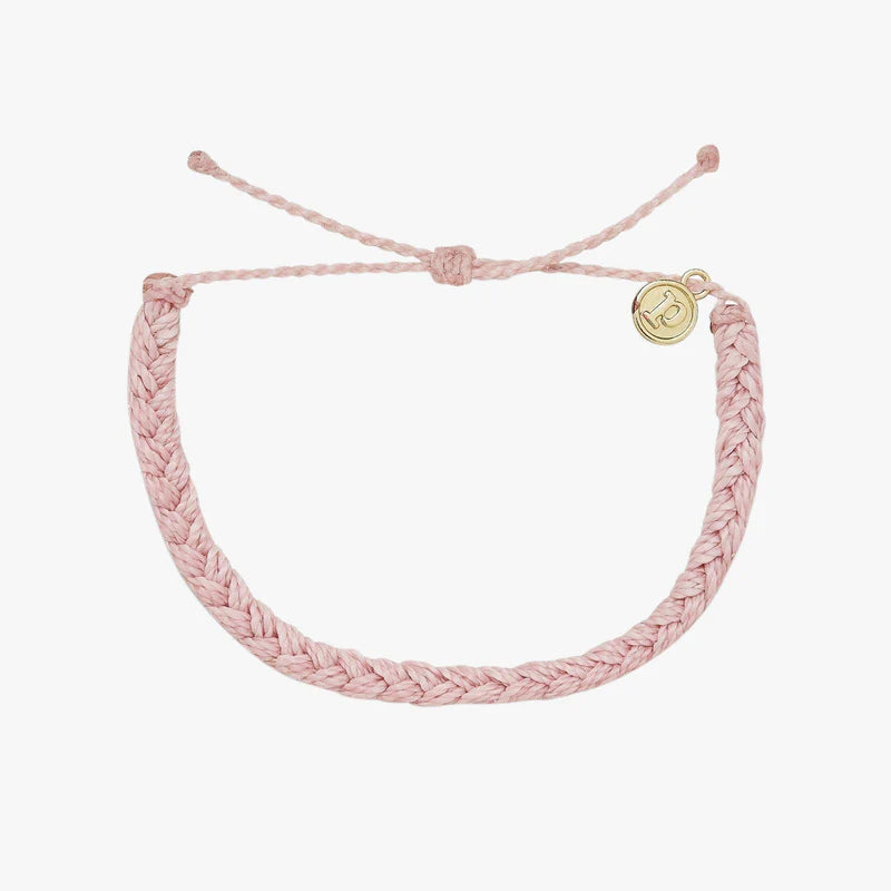 Pura Vida Solid Braided Baby Pink Bracelet