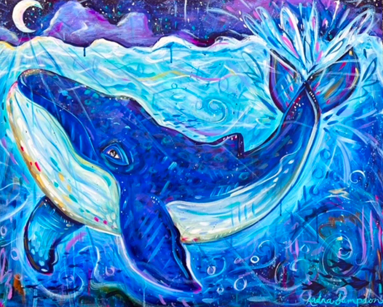 Blue Whale Canvas Artwork