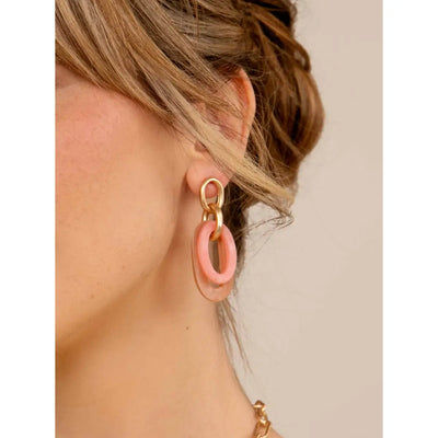 Two Tone Resin Link Earring