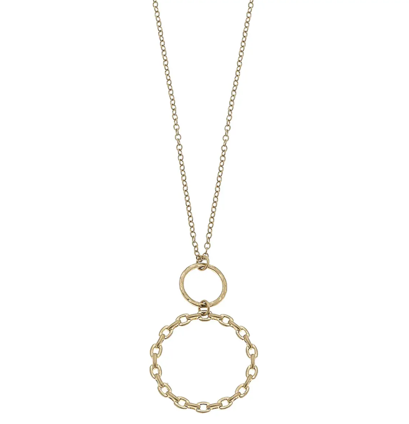 Allegra Pendant Necklace in Worn Gold