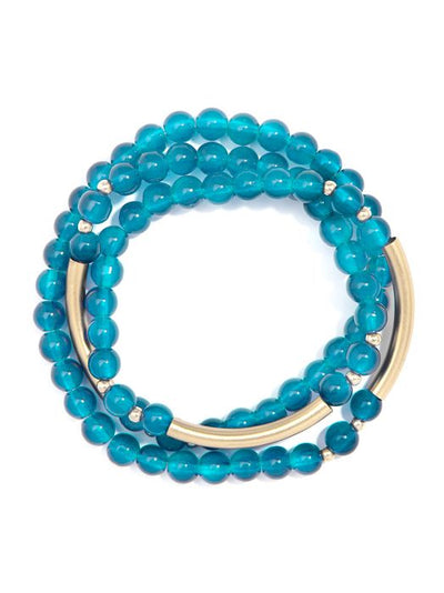 New From ZENZII!! Glossy And Gold Beaded Wrap Bracelet Jewelry