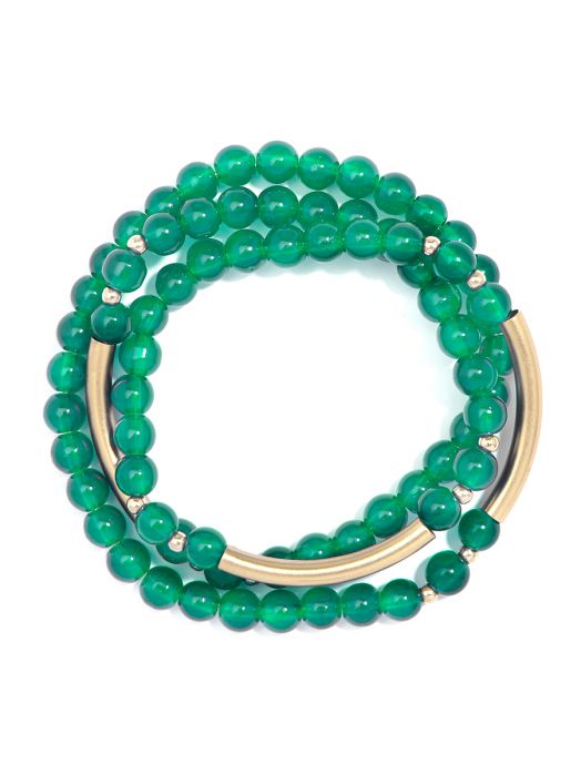 New From ZENZII!! Glossy And Gold Beaded Wrap Bracelet Jewelry