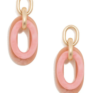Two Tone Resin Link Earring