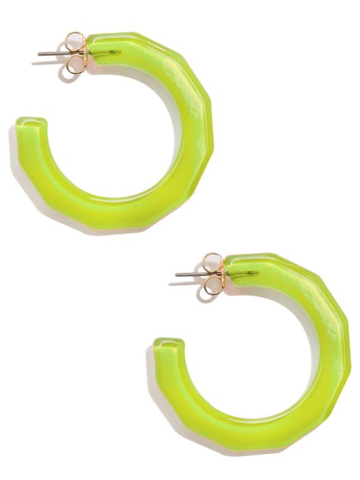 Zenzii Large Textured Open Hoop Resin Earrings Multi Colors