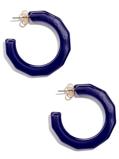 Zenzii Large Textured Open Hoop Resin Earrings Multi Colors