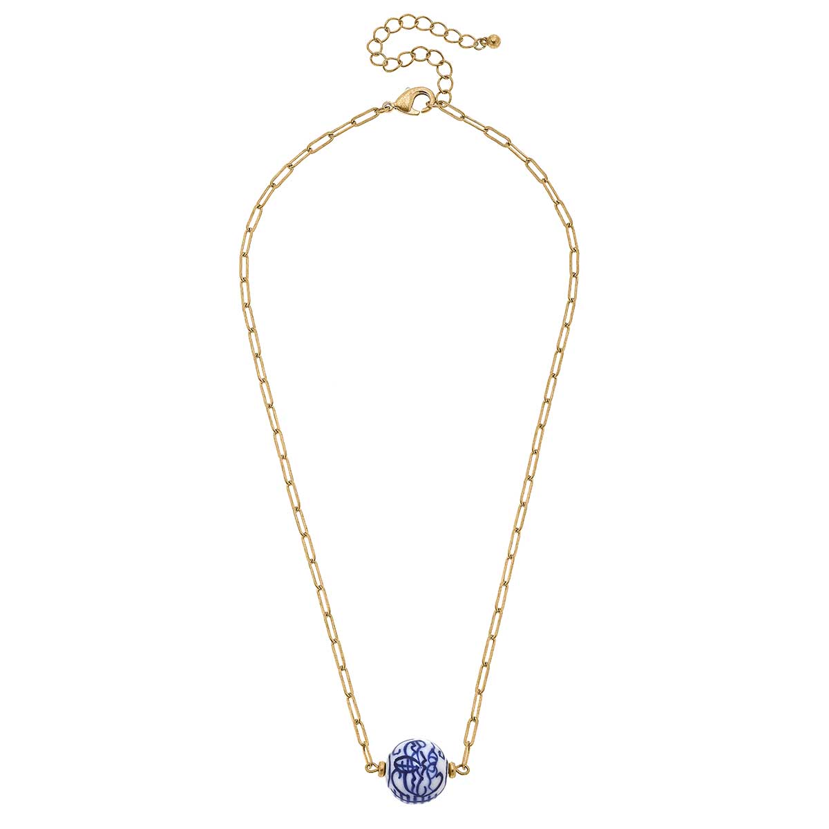 Willow Chinoiserie Necklace in Blue & White