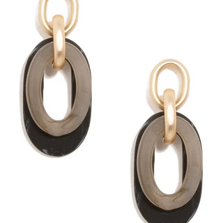 Two Tone Resin Link Earring