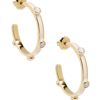 Zenzii Enamel Hoop Earring with Crystals