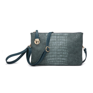 Sarah Small Crocodile Print Crossbody/Clutch