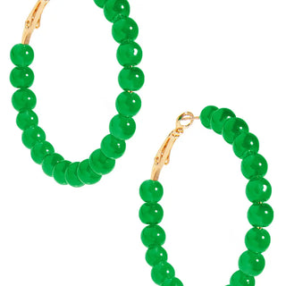 Zenzii Large Glass Bead Hoop Earring