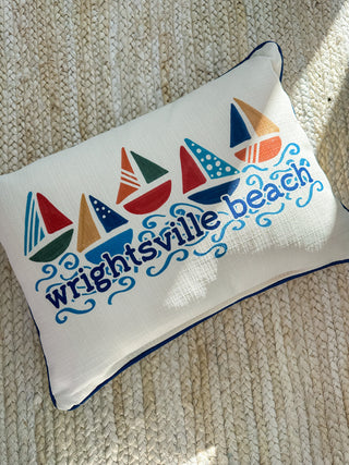 Sailboats On Wrightsville Beach Lumbar Pillow