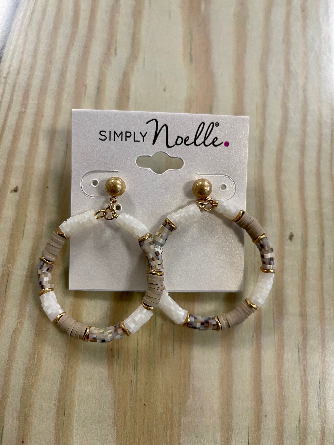 Simply Noelle Neutral Beaded Earrings