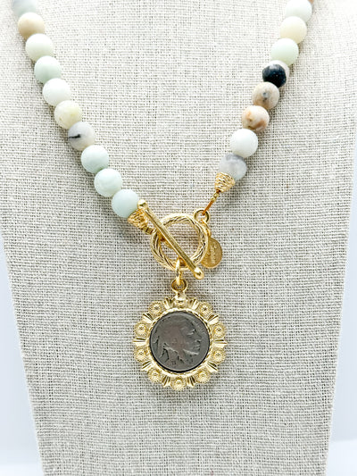 Kelly American Indian Nickel Amazonite Necklace