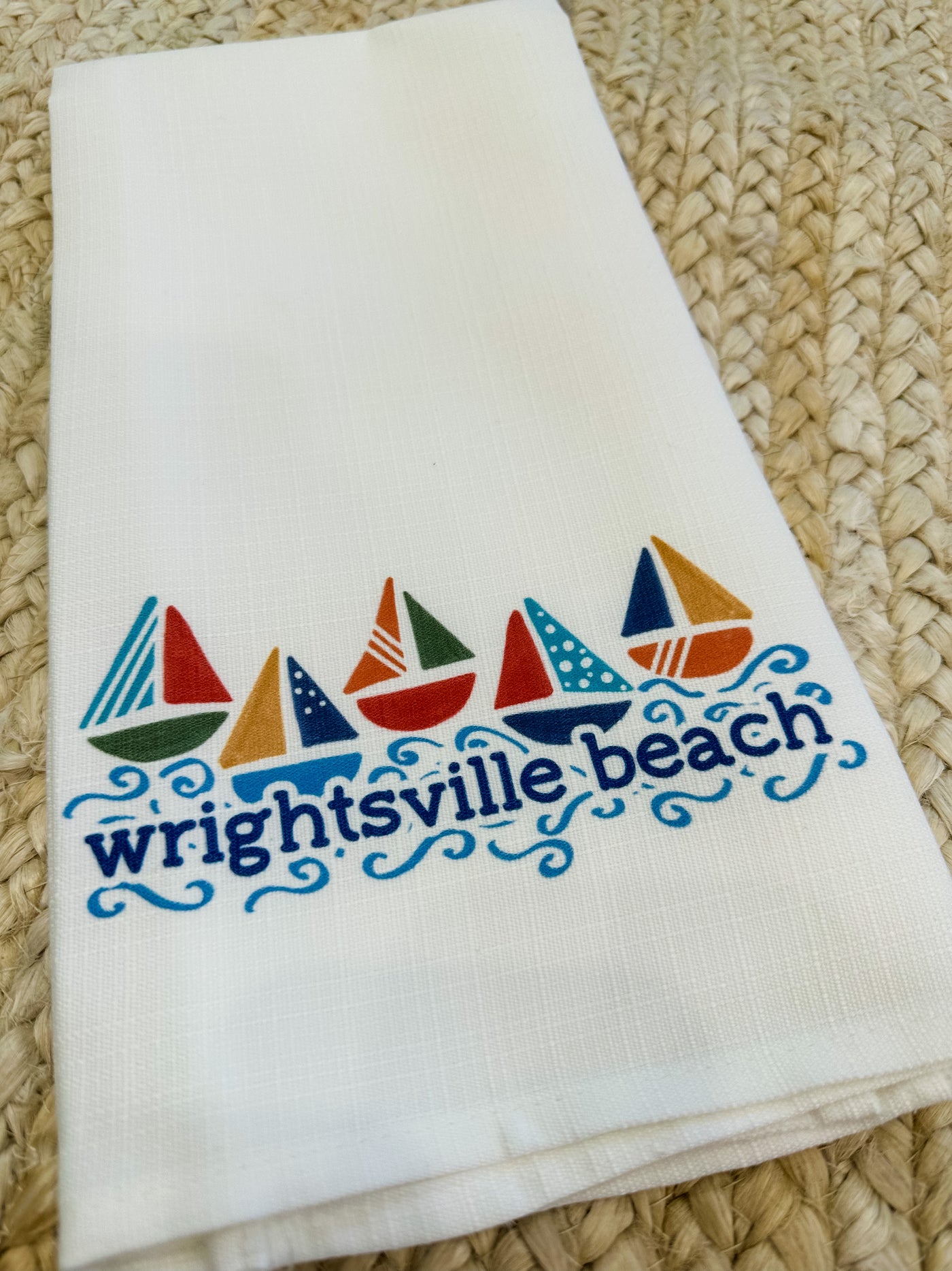 Sailboats on Wrightsville Beach Tea Towels