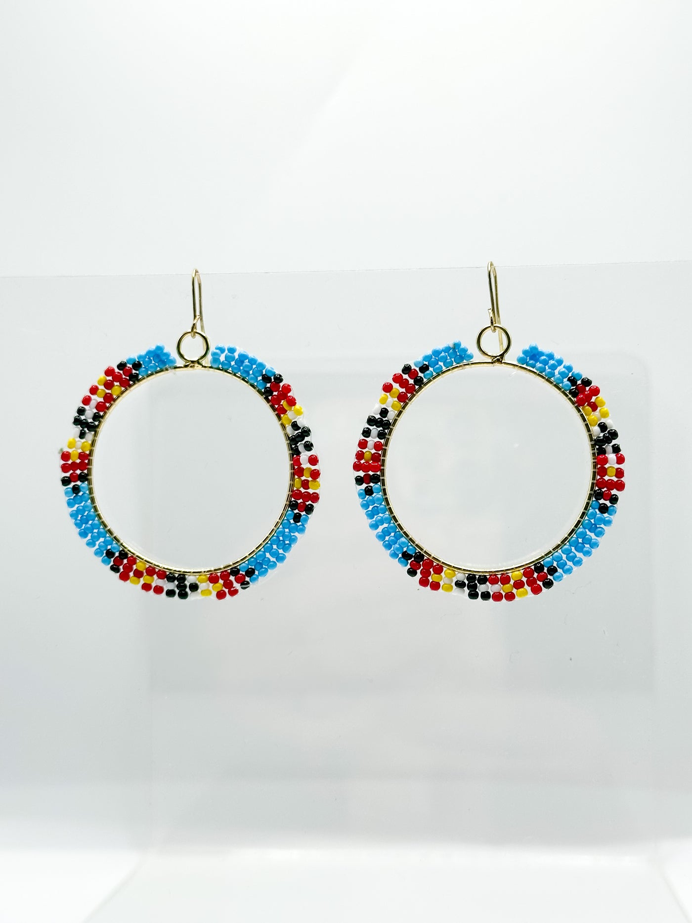 Western Woven Beaded Circle Earrings