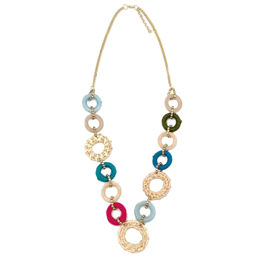 Sachi Bold Whimsy Collection Necklace - Multi, Rattan Ring