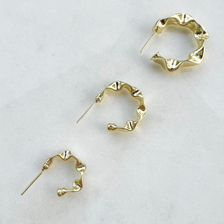 Small Wrinkled Hoops - Sheila Fajl