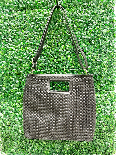 Rio Faux Cane Cutout Handle Tote