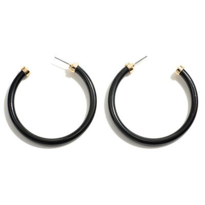 Powder Coated Hoop Earrings With Gold Accents