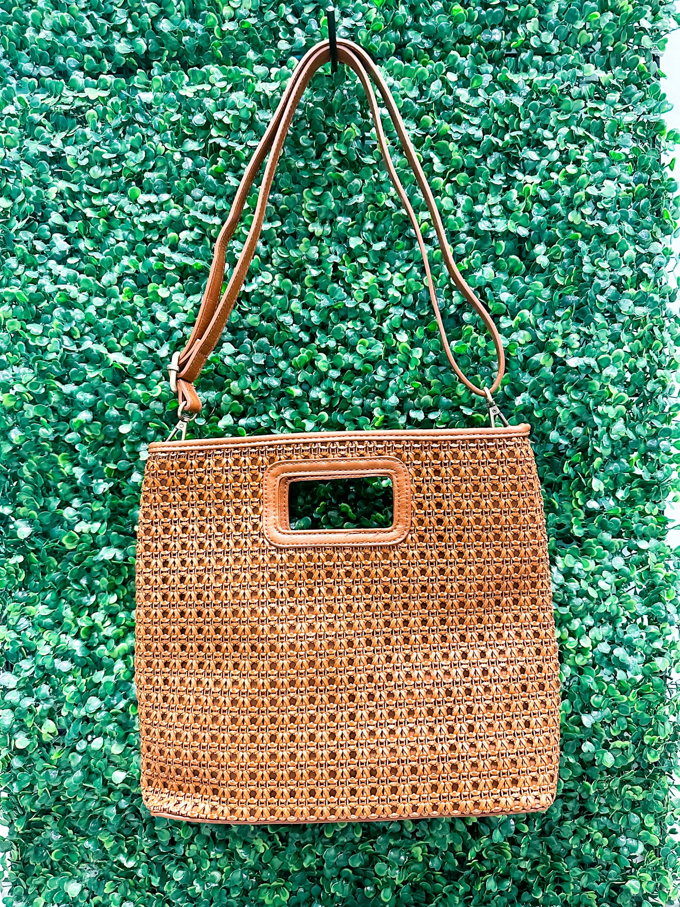 Rio Faux Cane Cutout Handle Tote