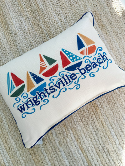 Sailboats On Wrightsville Beach Lumbar Pillow