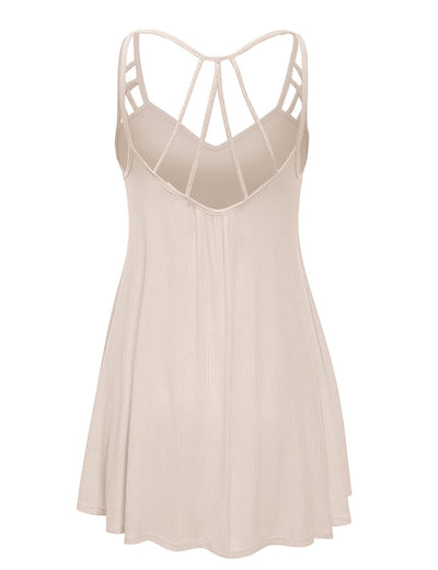 Strappy V-Neck Hi-Low Ribbed Tank