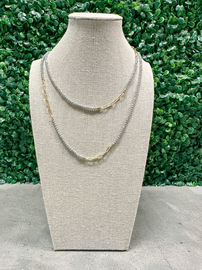 Paperclip Beaded Layering Necklace