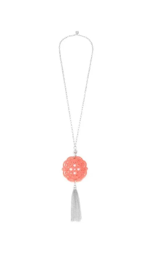 Zenzii Allure Resin Acrylic Pendant Necklace With Tassel