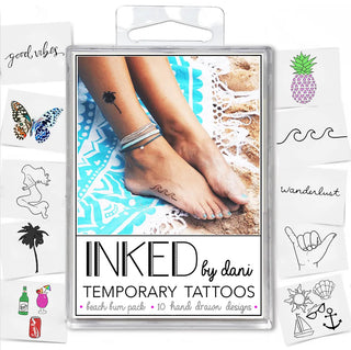 The Beach Bum Temporary Tattoo Pack