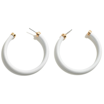 Powder Coated Hoop Earrings With Gold Accents