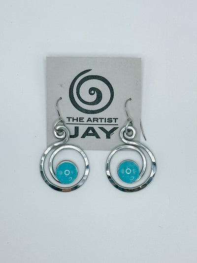 Open Curly Q Stone Earrings