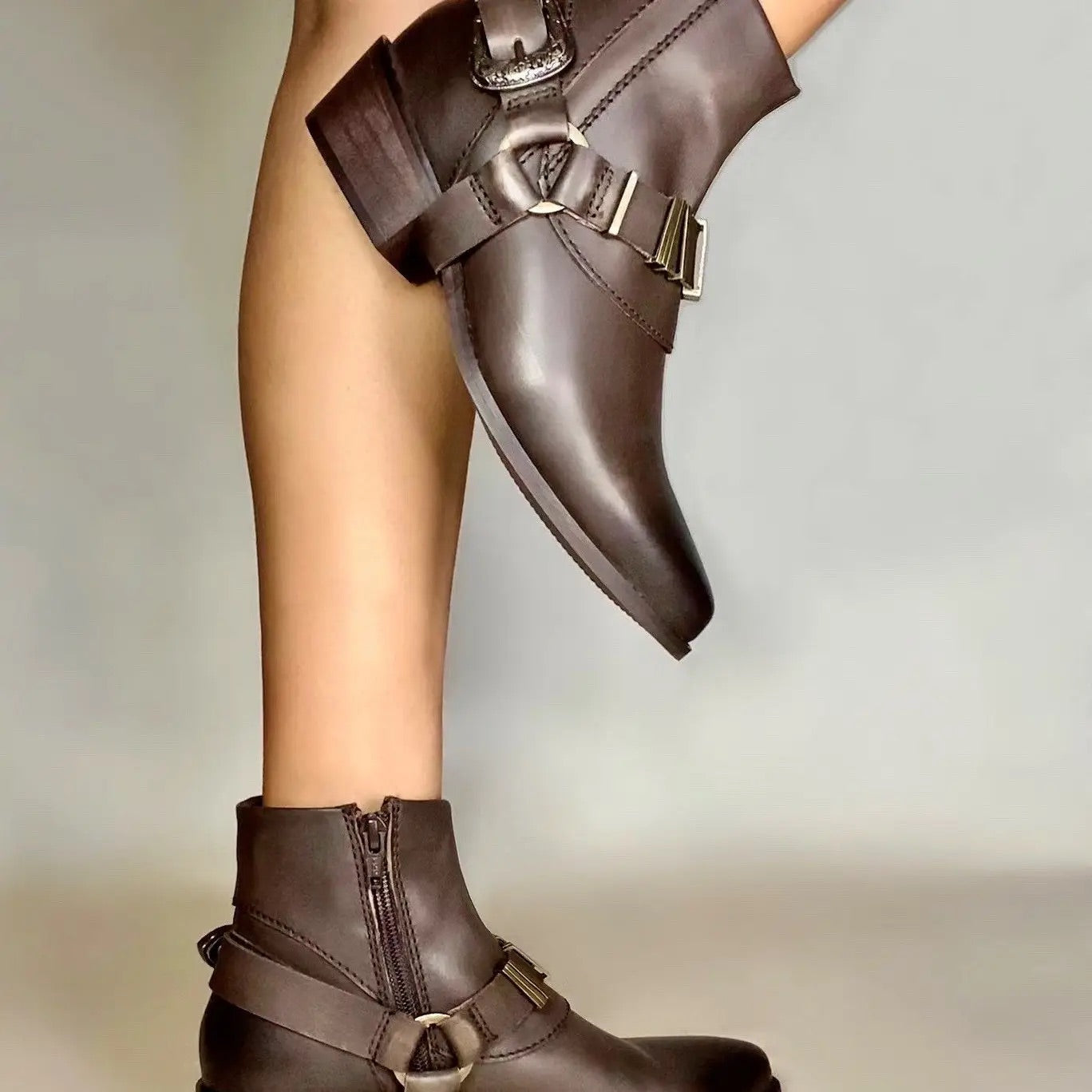 Norah Brown Western Ankle Boot
