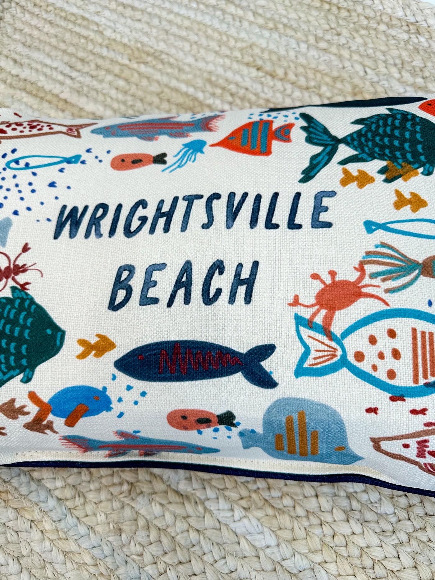 Swishy Fishy "Wrightsville Beach" Lumbar Pillow