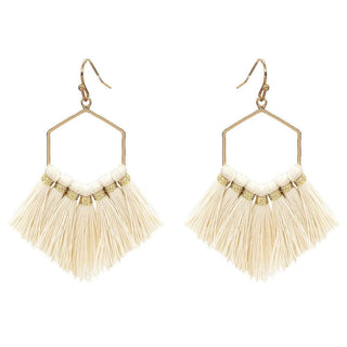 Fringe Tassel Hexagon Earrings