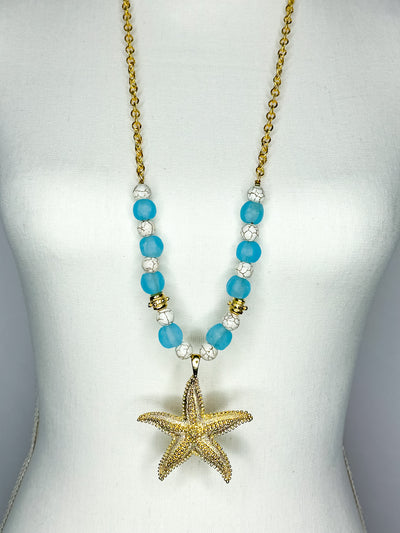 Starfish Sea Glass Necklace
