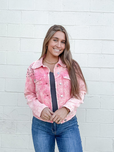Pink Studded Lightweight Jacket