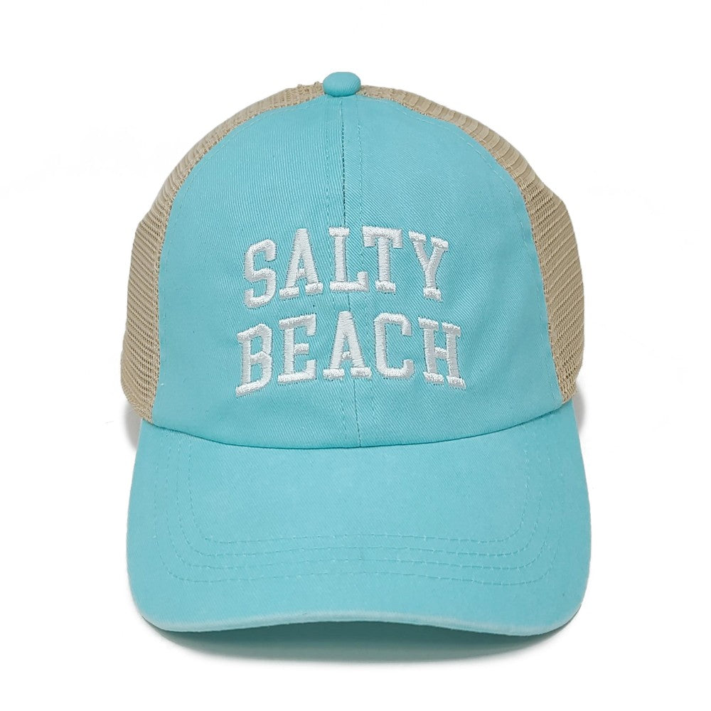 Embroidered Salty Beach Baseball Cap