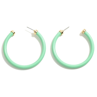 Powder Coated Hoop Earrings With Gold Accents