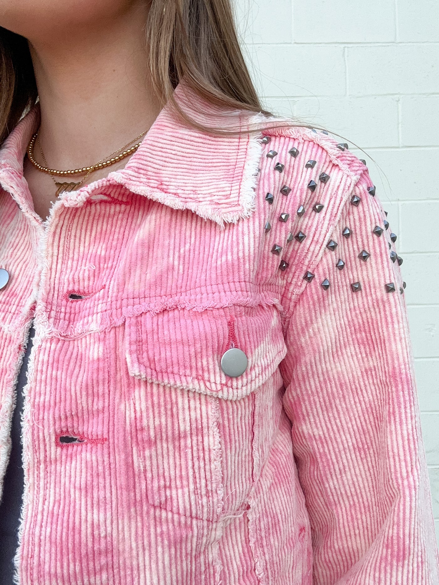 Pink Studded Lightweight Jacket