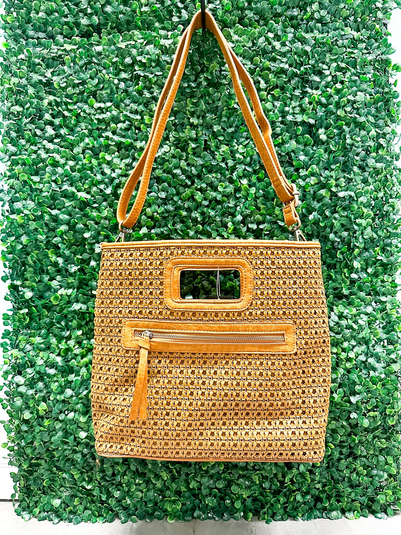 Rio Faux Cane Cutout Handle Tote