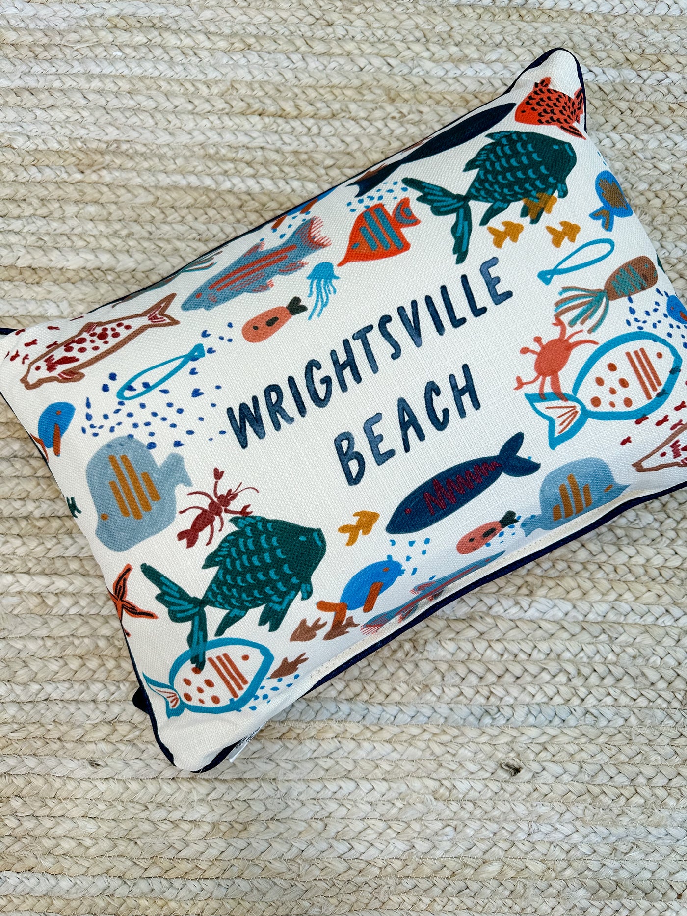 Swishy Fishy "Wrightsville Beach" Lumbar Pillow