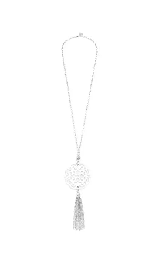 Zenzii Allure Resin Acrylic Pendant Necklace With Tassel