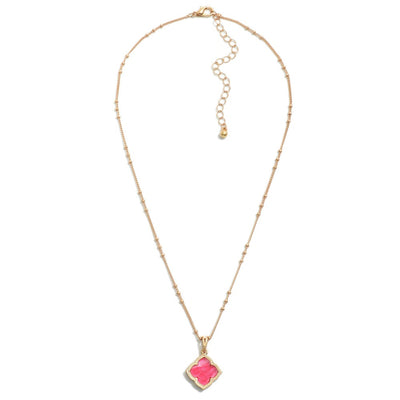 Chain Link Necklace Featuring Clover Charm