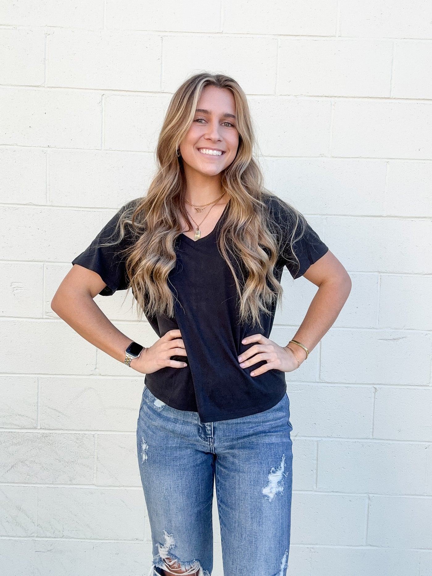 Boyfriend Fit V-Neck T-Shirt